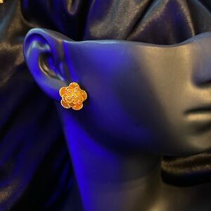 Gold Tea Rose Earrings